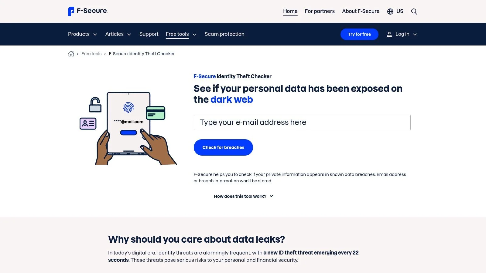 F‑Secure Identity Theft Checker
