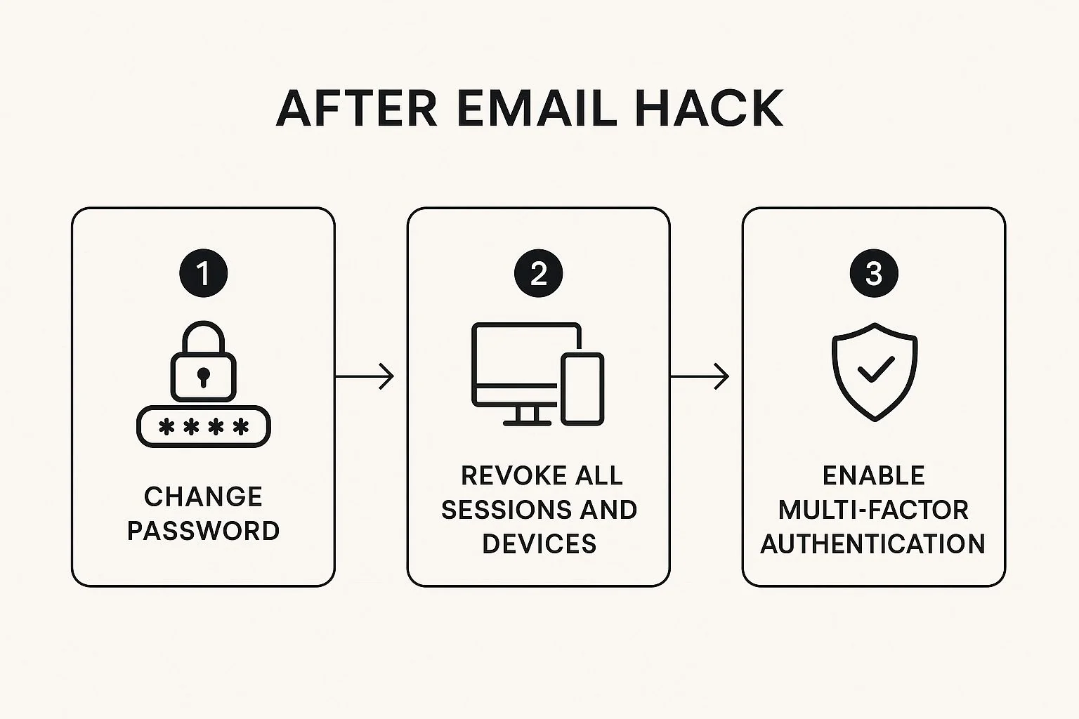 Infographic about how to check if your email has been hacked