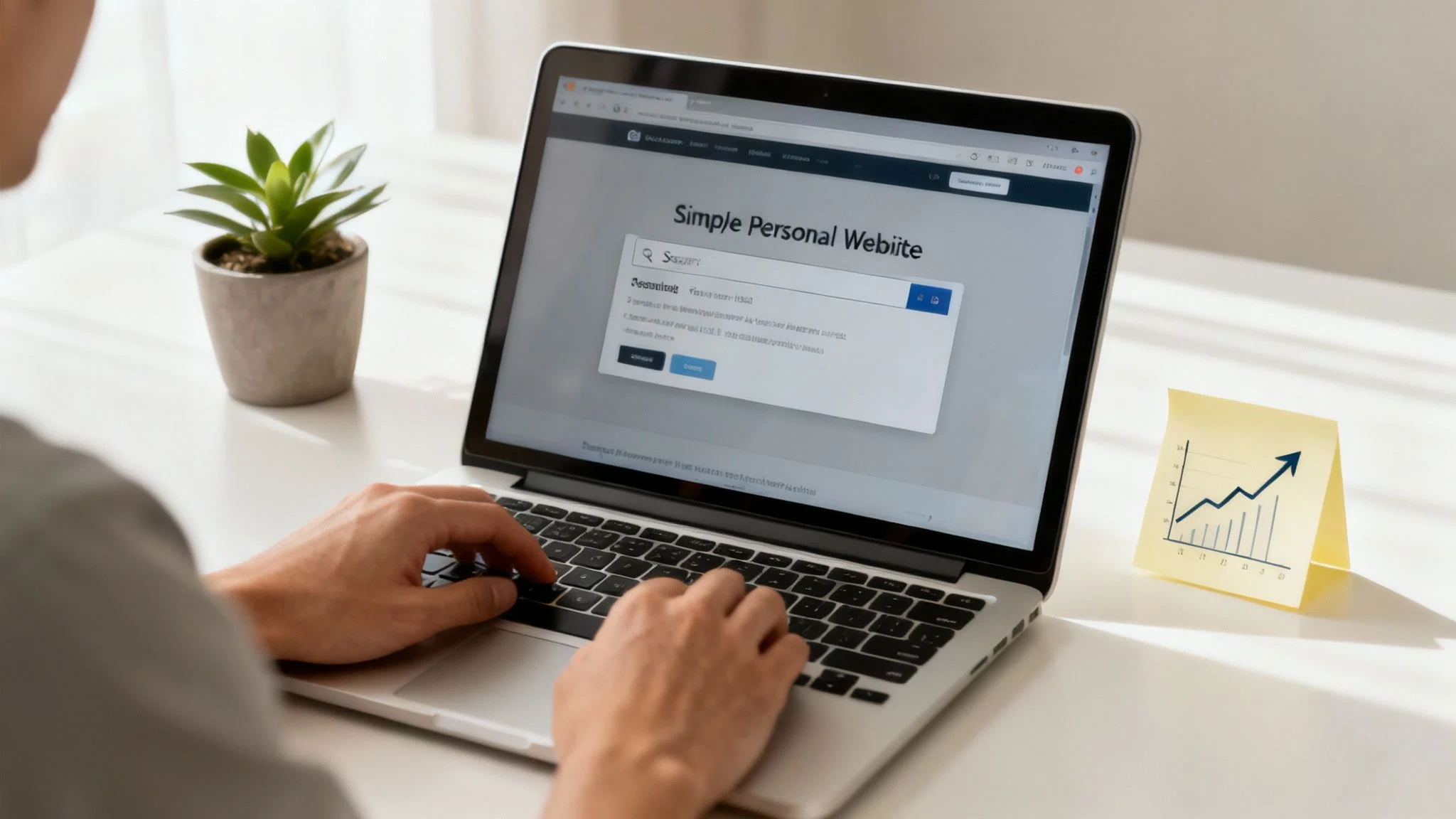A person strategically placing positive content blocks in front of negative ones, symbolizing online reputation management.