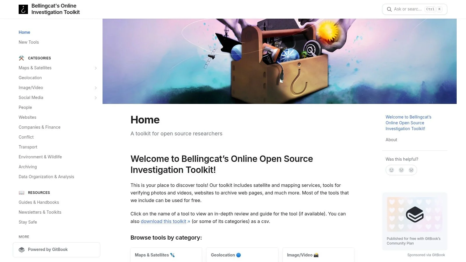 Bellingcat Online Investigations Toolkit